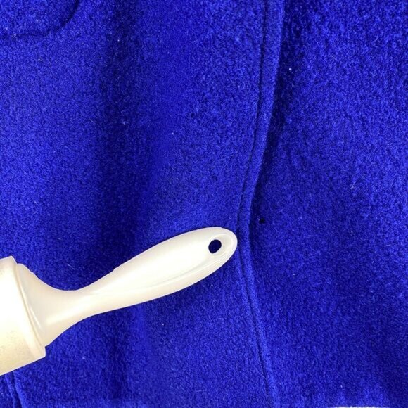 J. Crew Coat Women 6 Blue Collared Wool Button Up Long Sleeve Pockets Casual - Picture 9 of 9